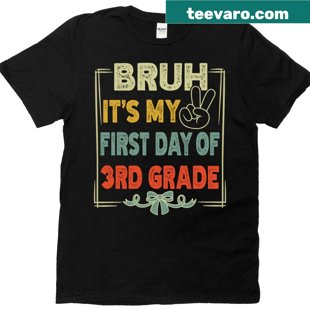 Playful T-shirt for kids celebrating their first day of 3rd grade — on a men's t-shirt