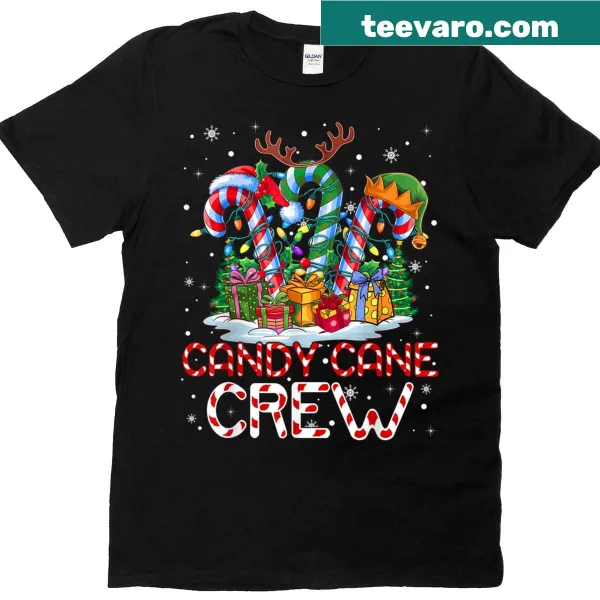 Kids t-shirt with 'Christmas Candy Cane Crew' and festive candy design