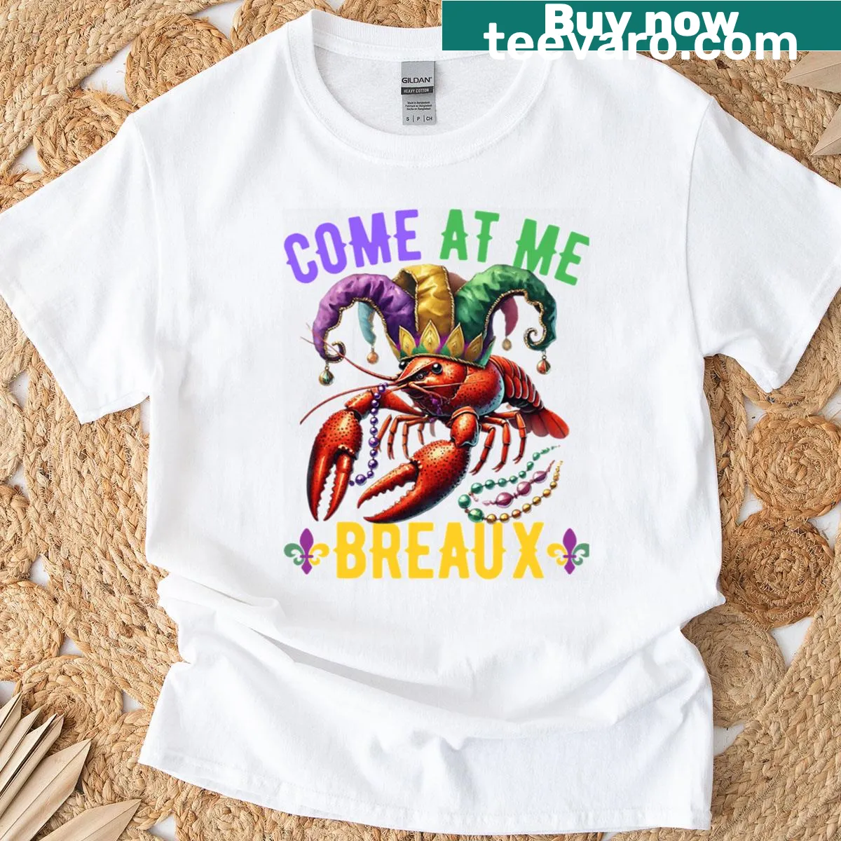 Oversized T-shirt with 'Come At Me Breaux' text for a humorous look — on a men's t-shirt