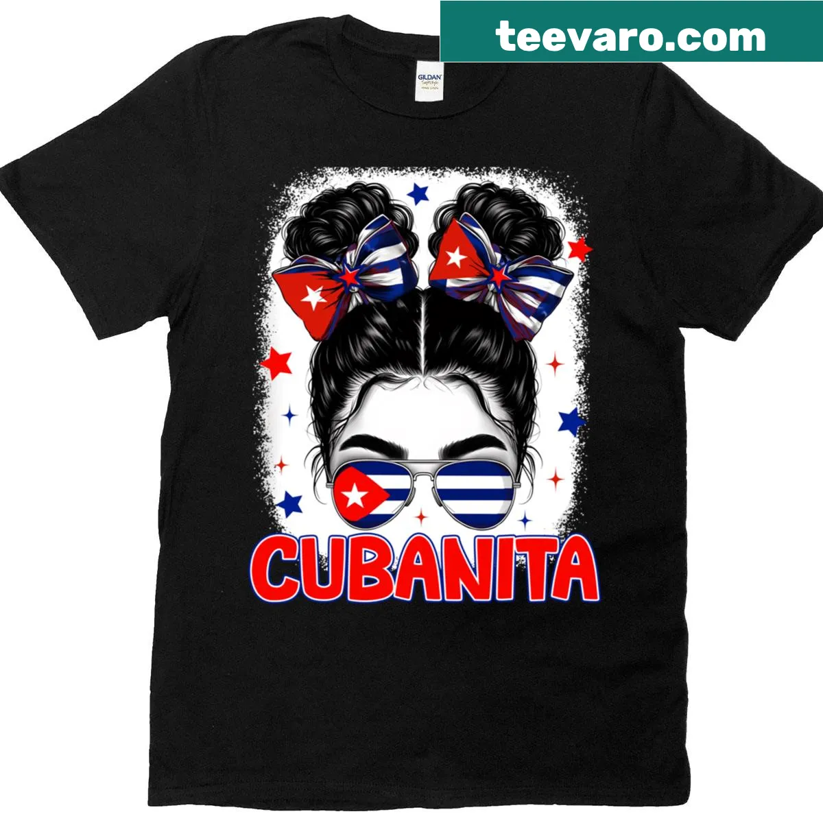 Cubanita t-shirt featuring Cuba flag design for Hispanic Heritage Month — on a men's t-shirt