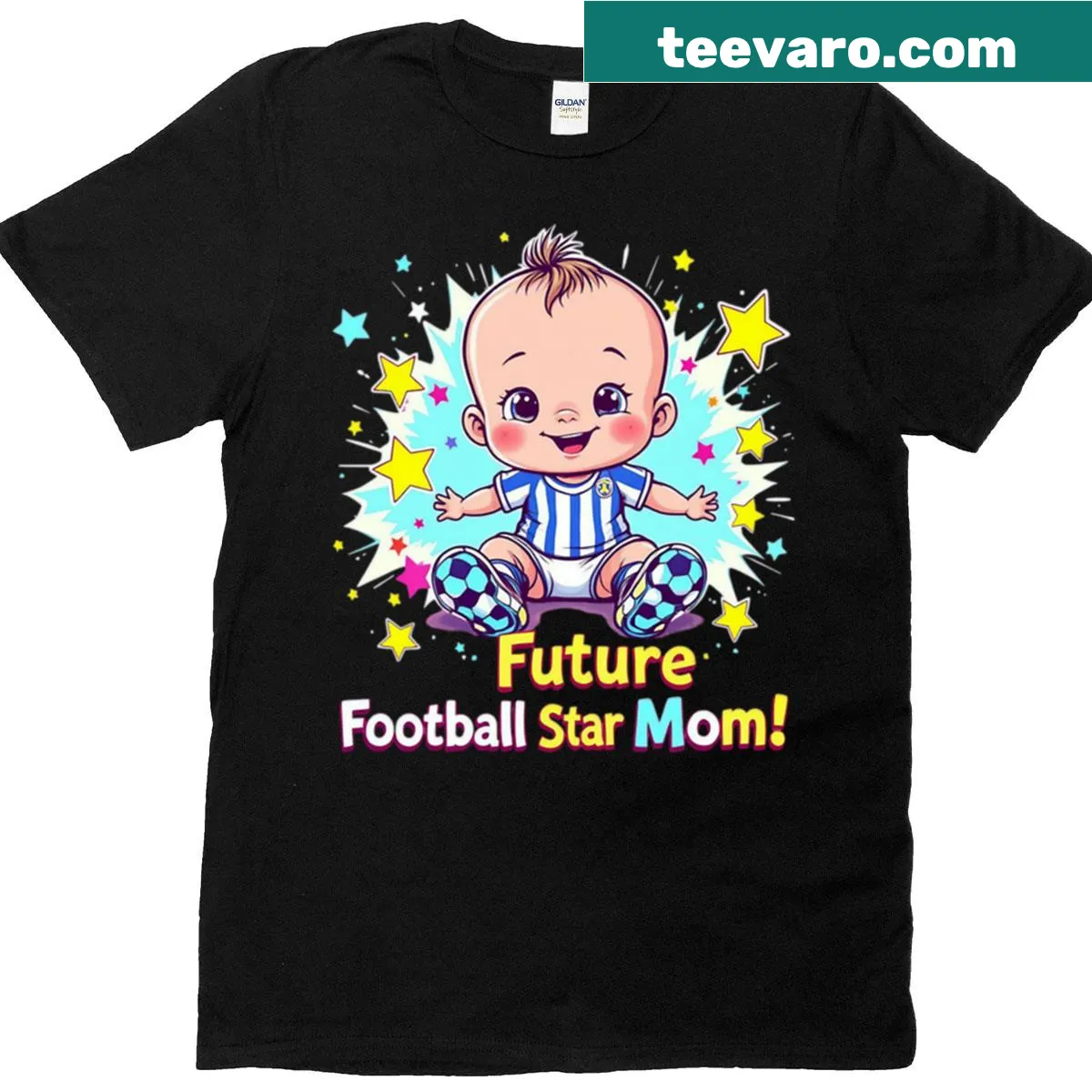 Oversized t-shirt for soccer moms with Future Football Star design — on a men's t-shirt