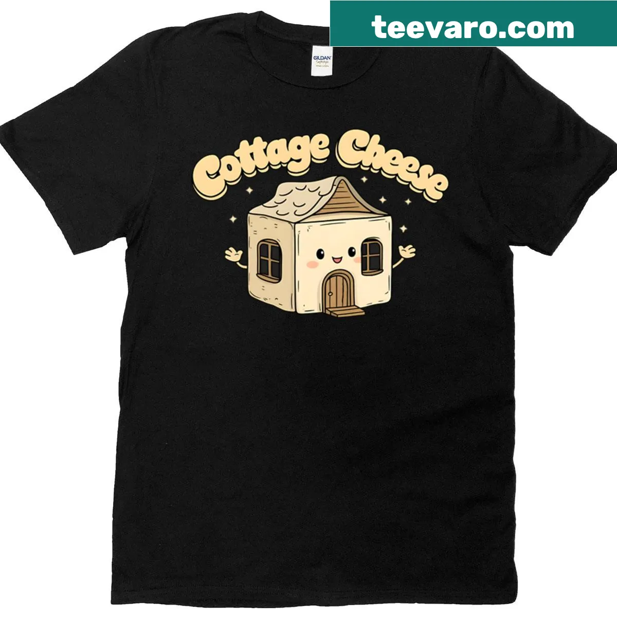Cute graphic of cottage cheese on a t-shirt — on a men's t-shirt