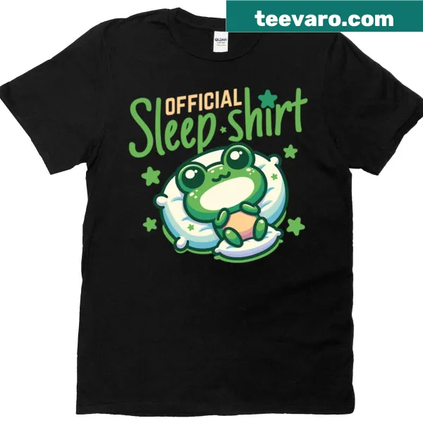 Cute sleeping frog design t-shirt for nature lovers