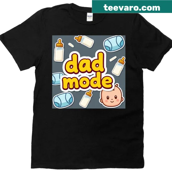 Funny T-shirt with 'Dad Mode' text for fathers