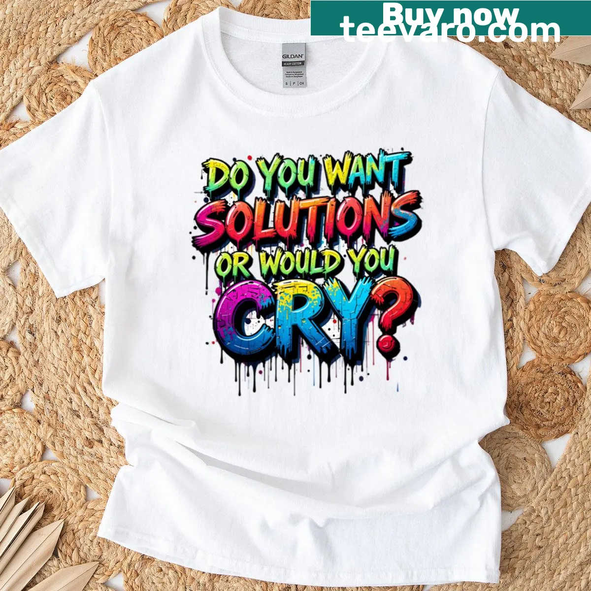 Oversized T-shirt with the phrase 'Do You Want Sarcams2?' — on a men's t-shirt