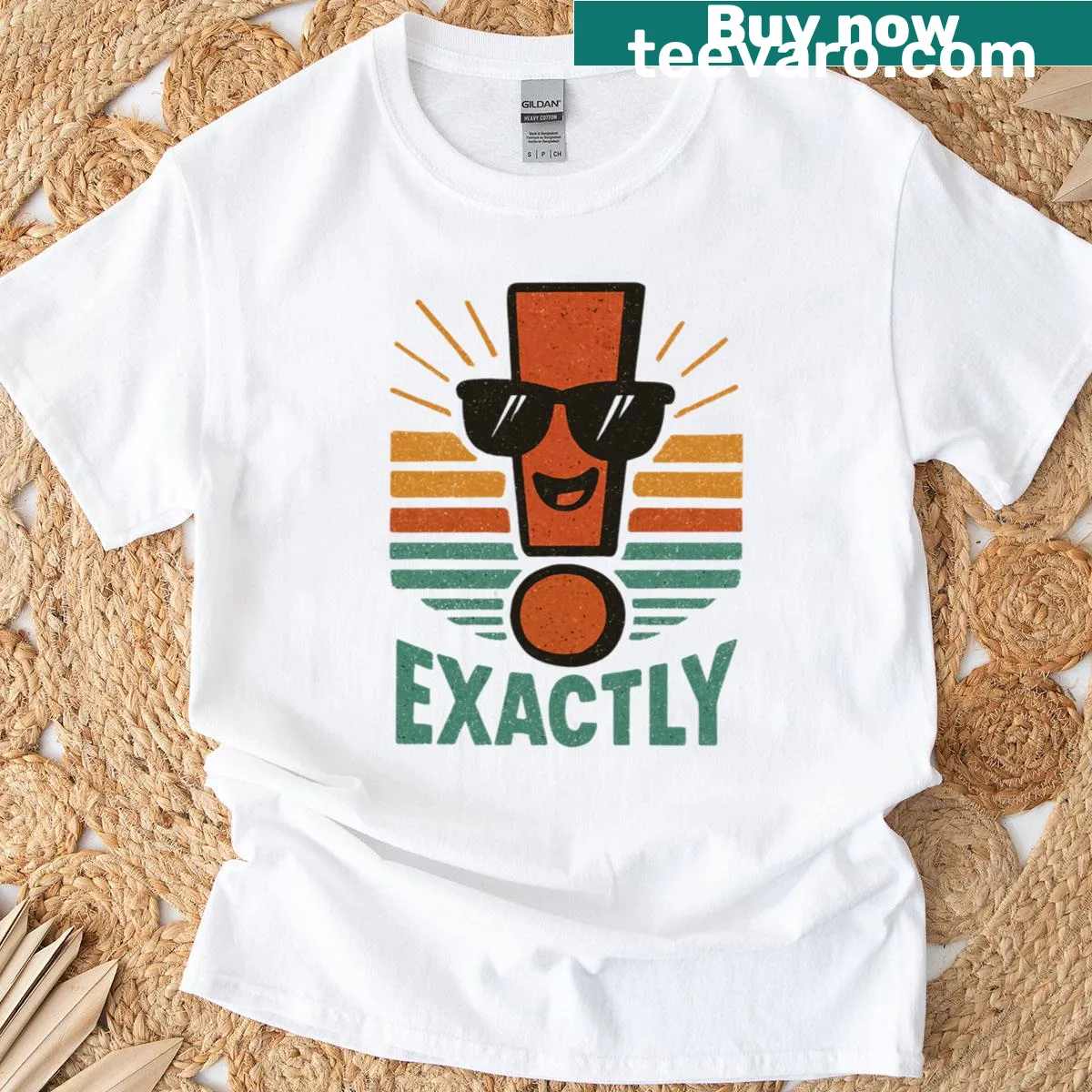 Retro T-shirt with a humorous exclamation mark and funny quote. — on a men's t-shirt