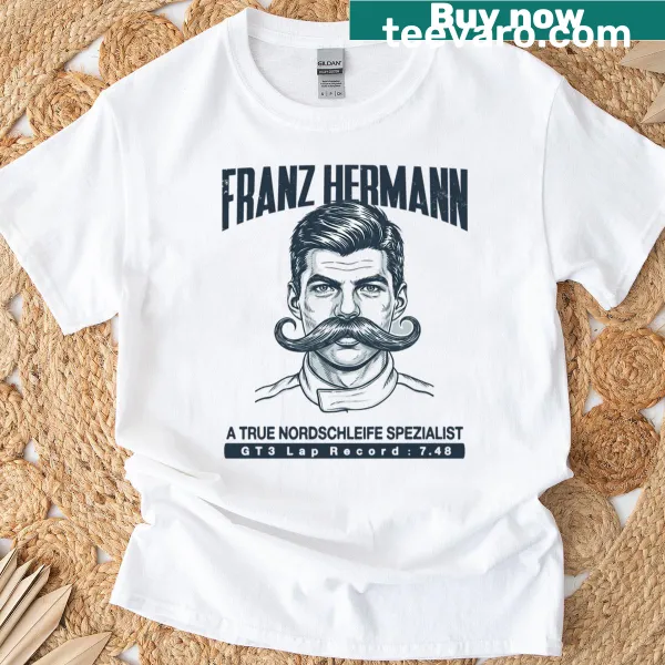 Oversized T-shirt featuring the phrase 'Franz Hermann.'