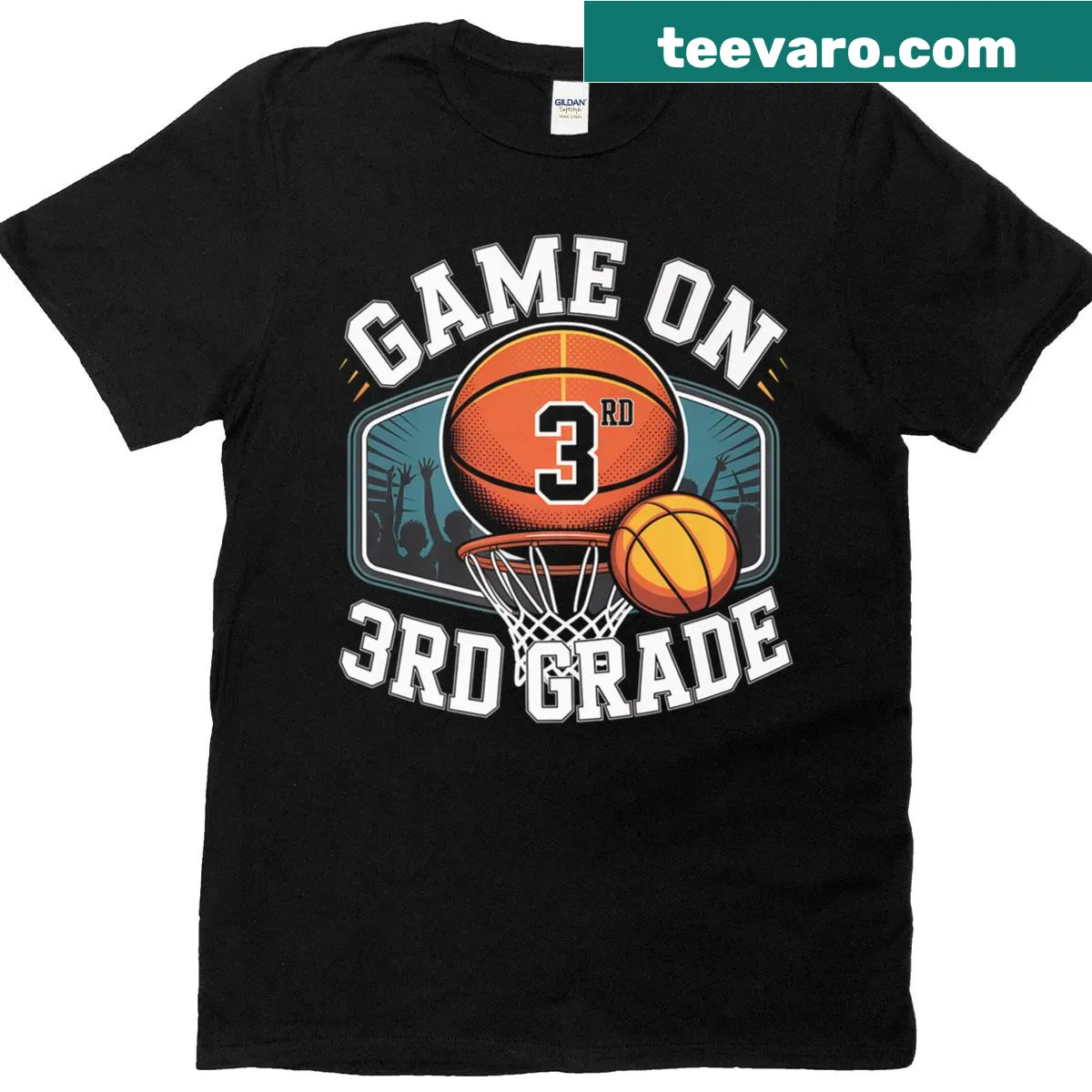 Humorous basketball-themed design for 3rd grade boys — on a men's t-shirt
