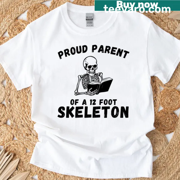 Funny Halloween t-shirt for proud parents of a skeleton