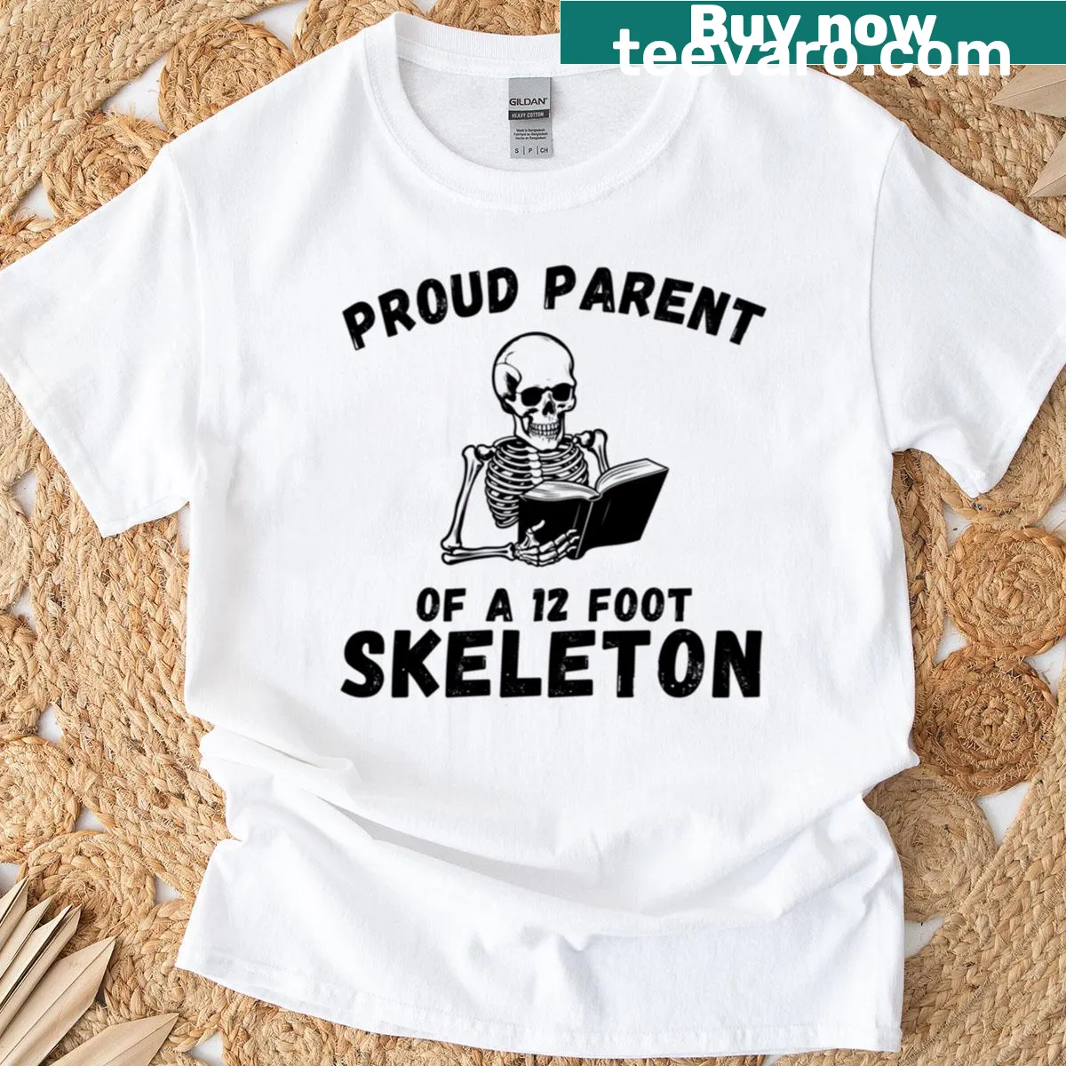 Funny Halloween t-shirt for proud parents of a skeleton — on a men's t-shirt