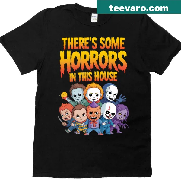 Playful horror movie character graphic on a t-shirt