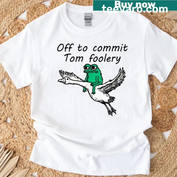 Meme frog and goose illustration t-shirt for tomfoolery