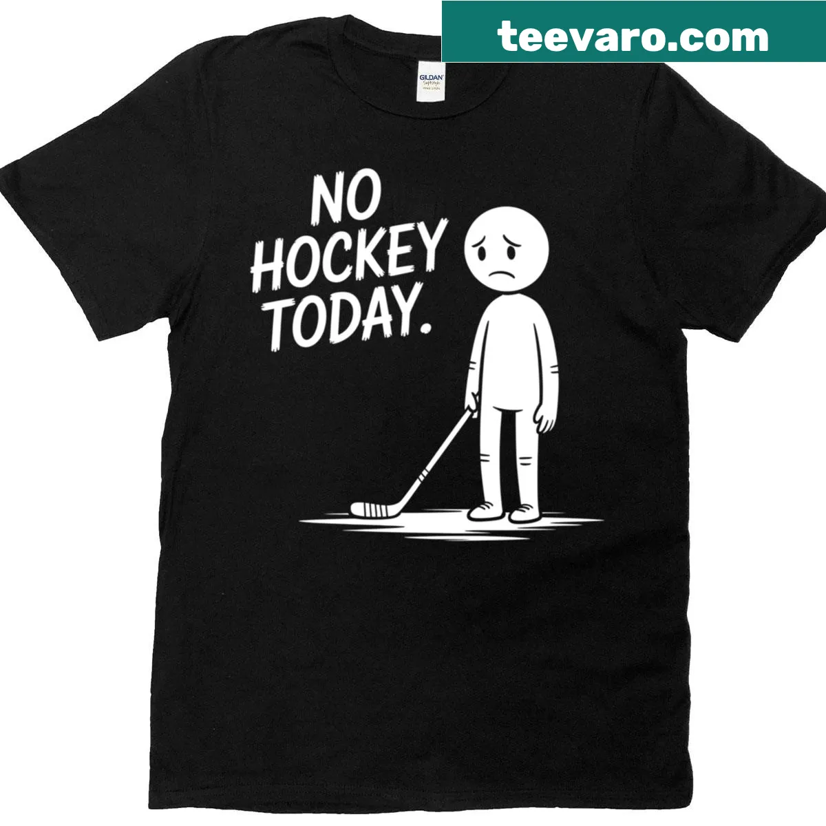 Funny T-shirt stating 'No Hockey Today' in bold text — on a men's t-shirt