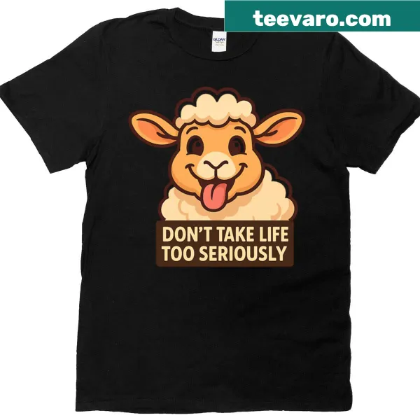 Cartoon sheep with a humorous quote