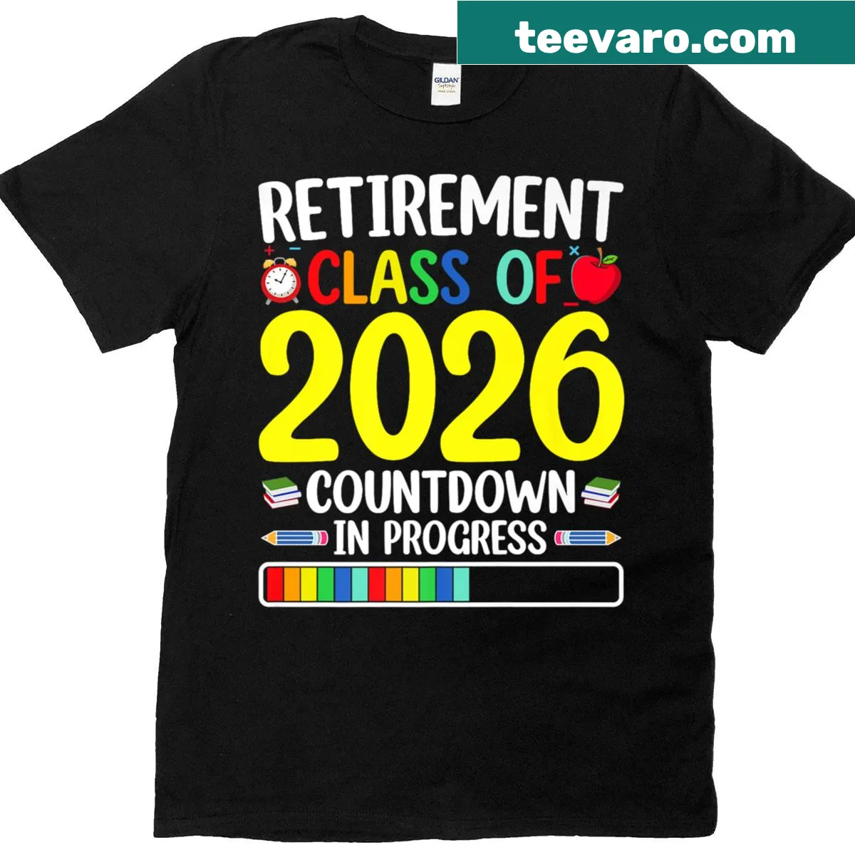 Teacher retirement countdown shirt for Class of 2026 — on a men's t-shirt
