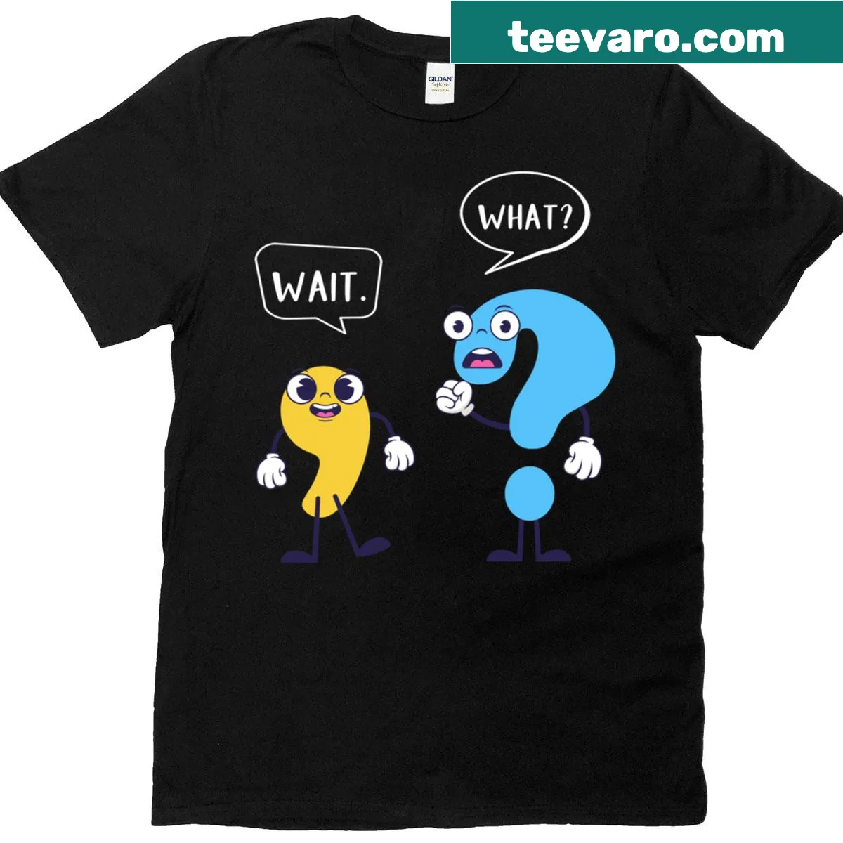 Funny grammar teacher t-shirt with witty punctuation phrase — on a men's t-shirt