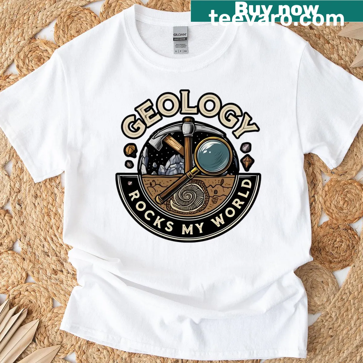 Typography design featuring geology pun on T-shirt — on a men's t-shirt