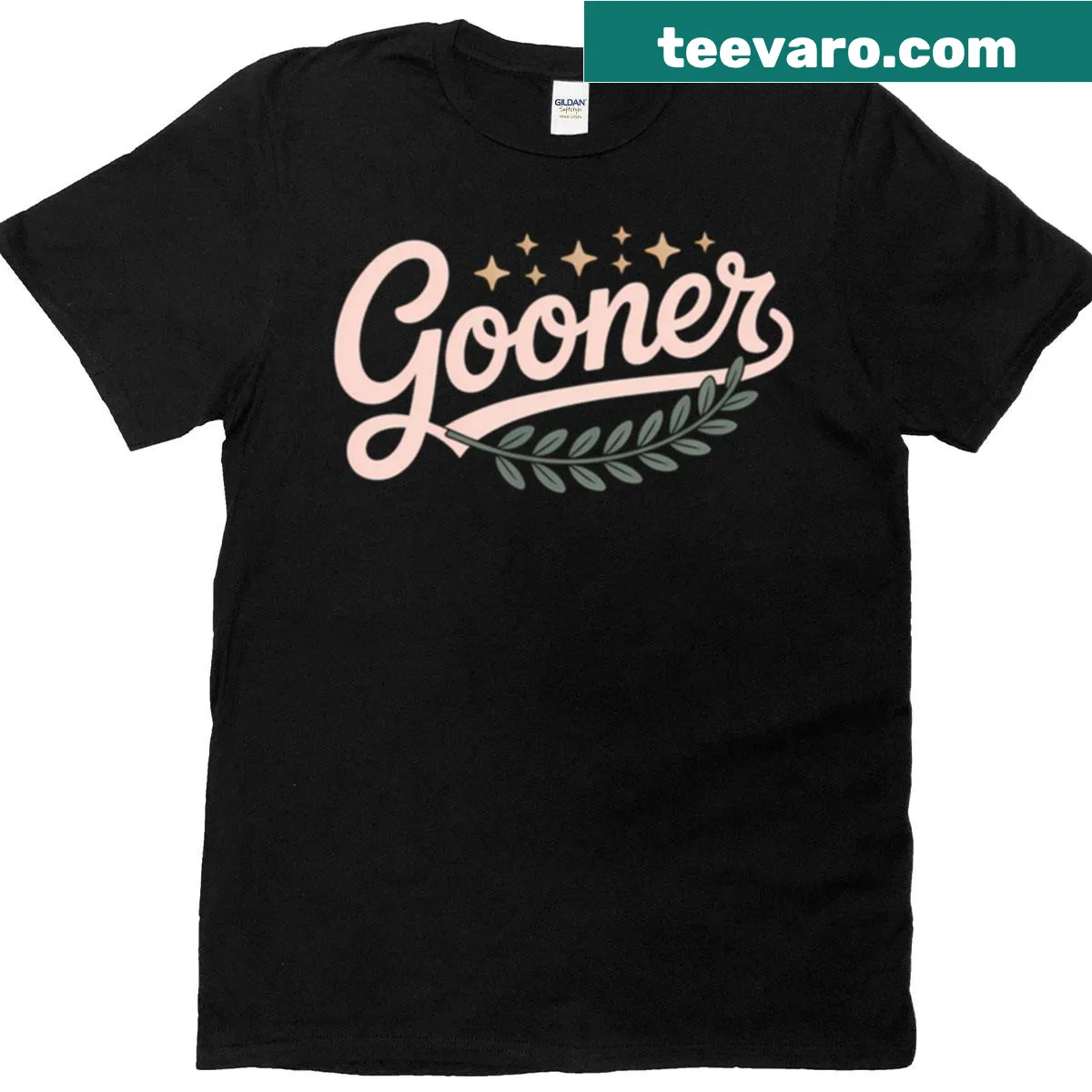 Funny Gooner t-shirt featuring humorous football memes — on a men's t-shirt