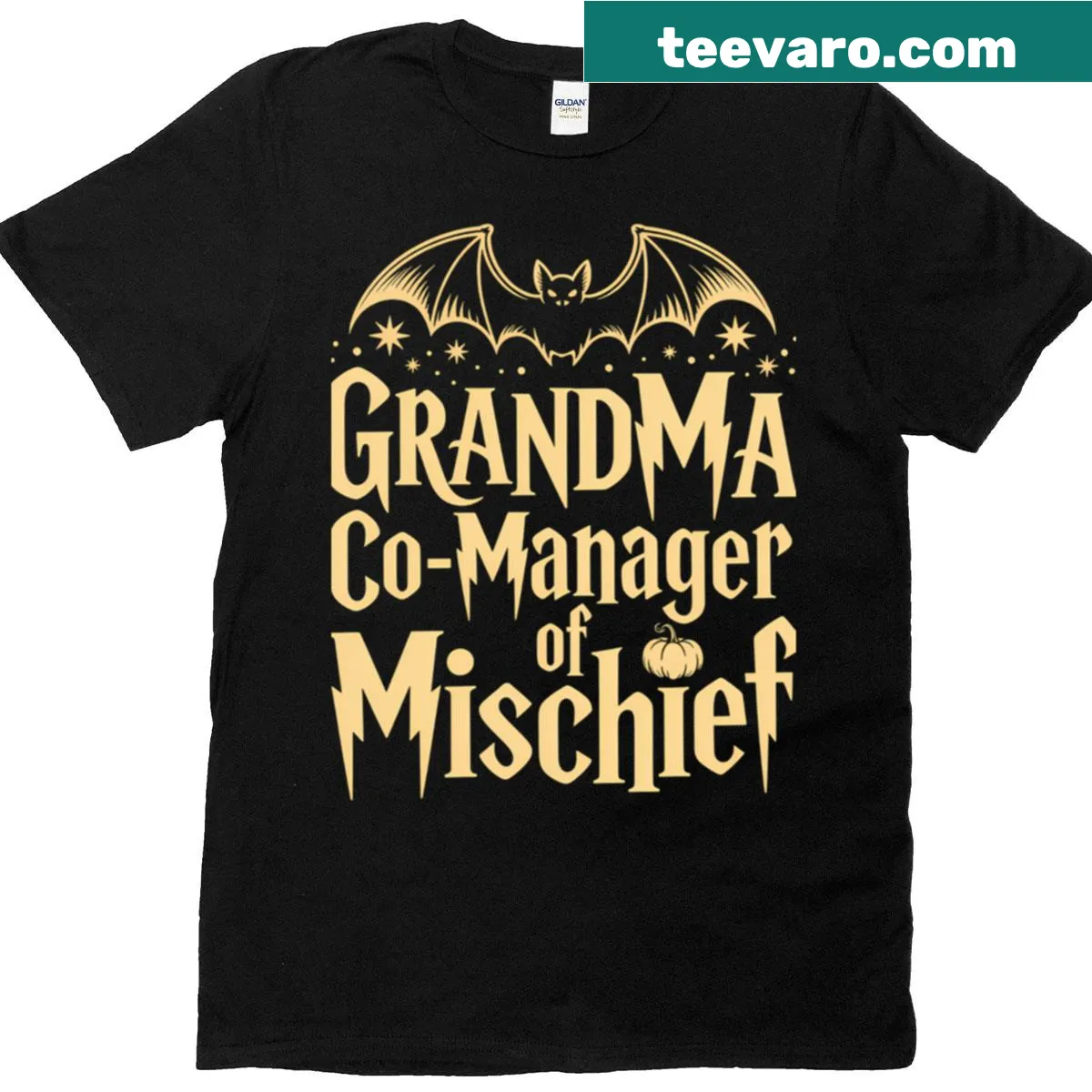 Cute t-shirt for grandmas featuring a funny Halloween and Mother's Day design — on a men's t-shirt
