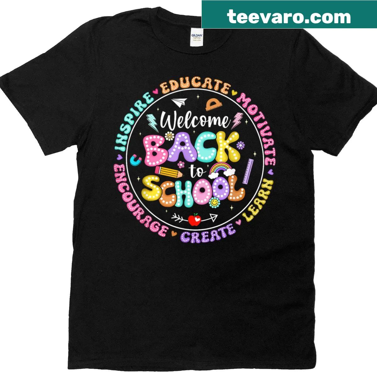 Welcome Back to School 2025 t-shirt for teachers with playful design — on a men's t-shirt