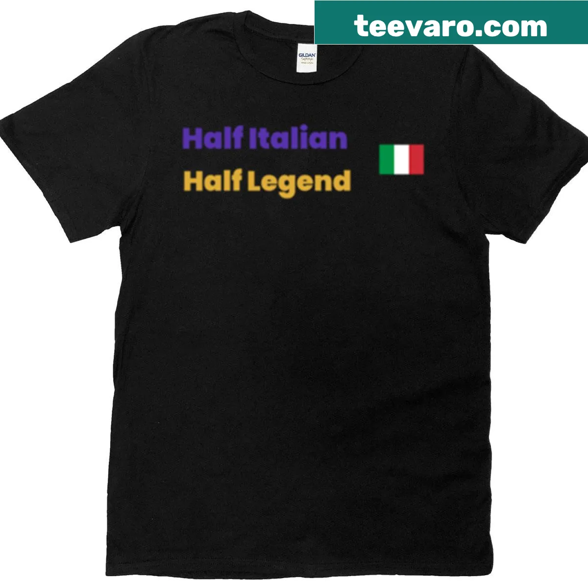 Italian pride t-shirt with bold typography celebrating heritage — on a men's t-shirt