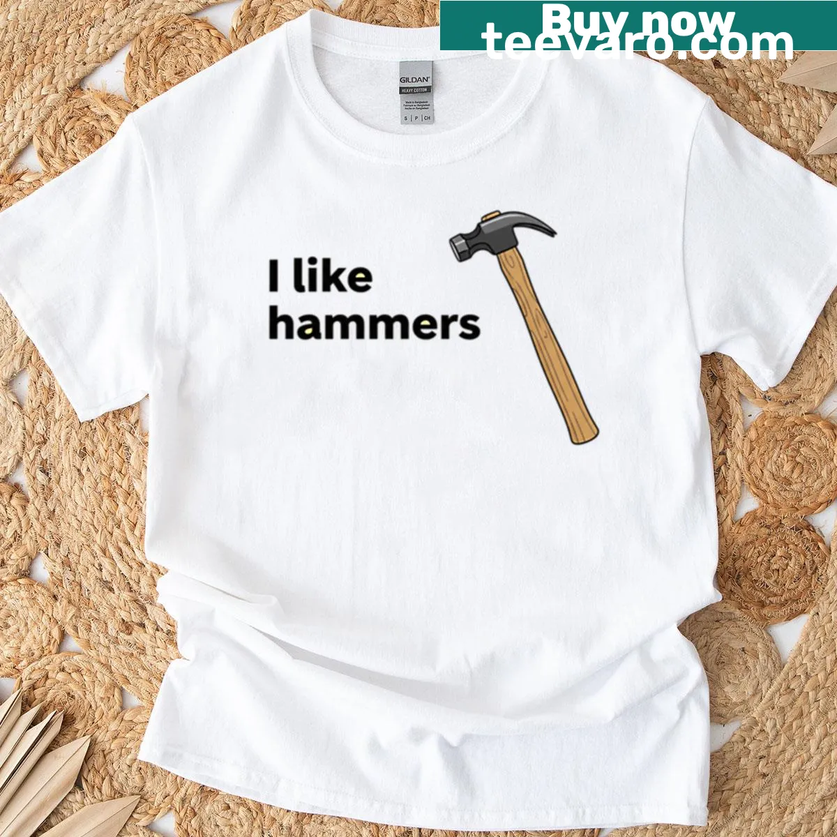 Vintage-style t-shirt with 'Hammer Time' graphic — on a men's t-shirt