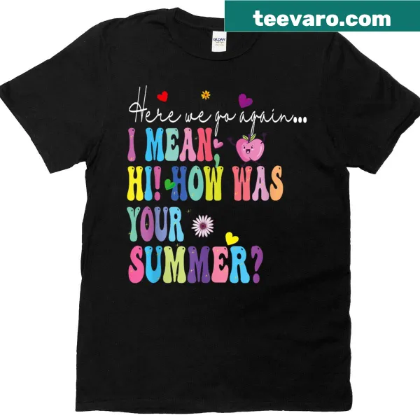 Funny teacher T-shirt with the phrase about summer and school