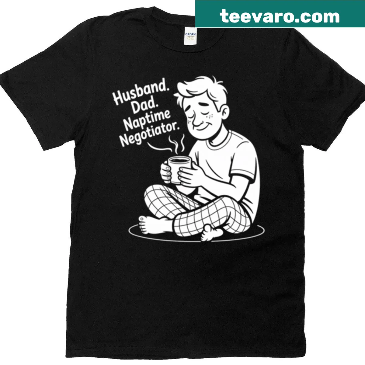 T-shirt with the phrase 'Naptime Negotiator' in playful typography — on a men's t-shirt