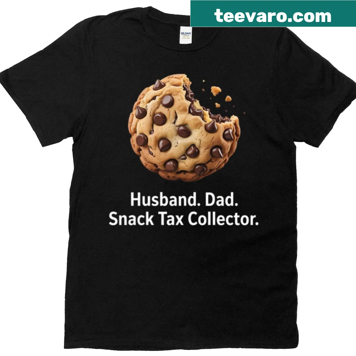 Funny t-shirt for dads with 'Snack Tax Collector' phrase — on a men's t-shirt
