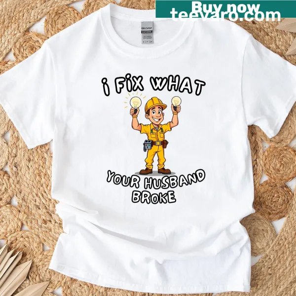 Funny electrician t-shirt with a humorous slogan