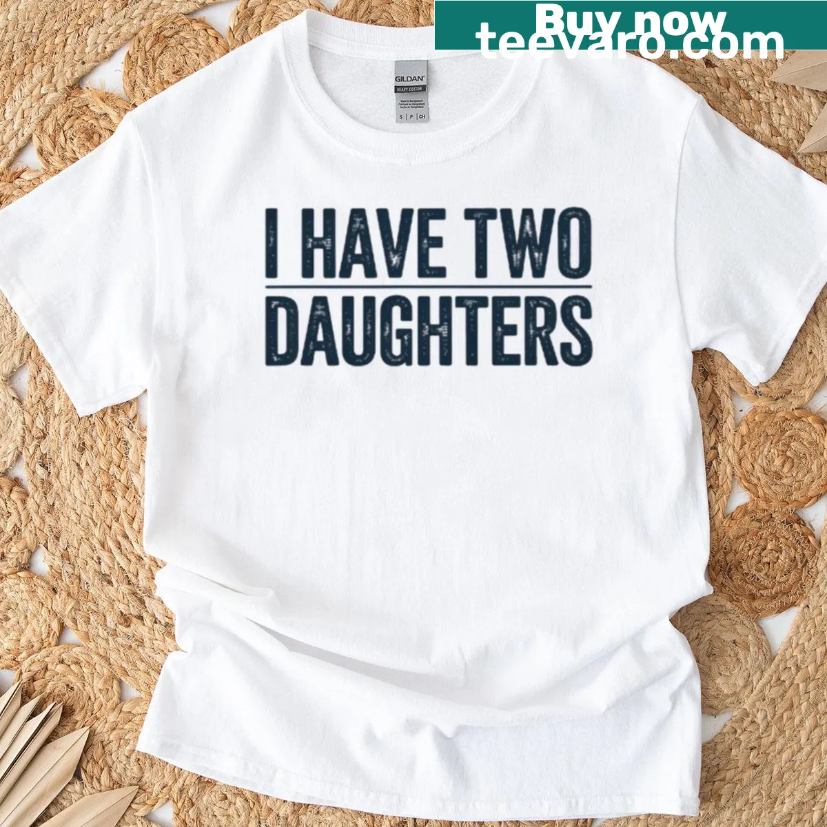 Funny dad T-shirt that says I Have Two Daughters — on a men's t-shirt