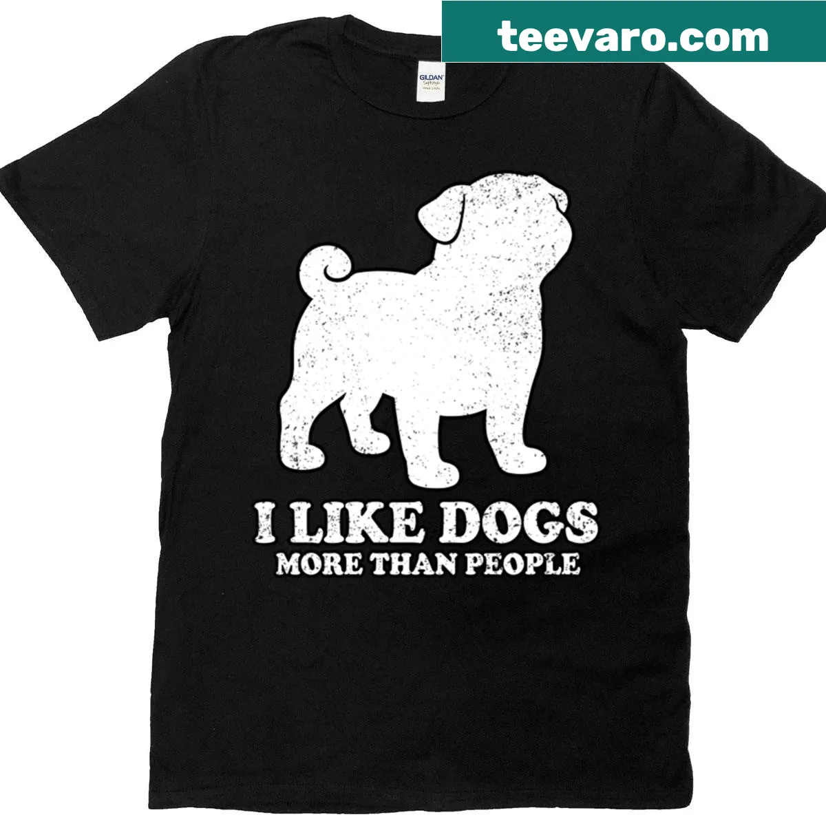 Funny T-shirt for dog lovers featuring text about preferring dogs to people — on a men's t-shirt