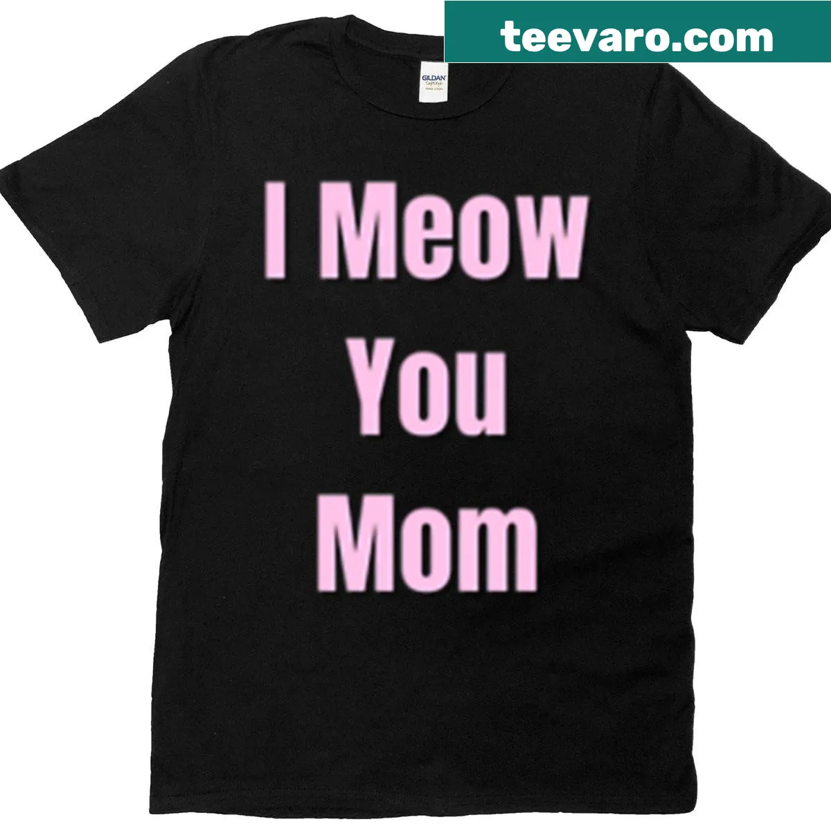 Cute oversized t-shirt with 'I Meow You Mom' text and cat design — on a men's t-shirt