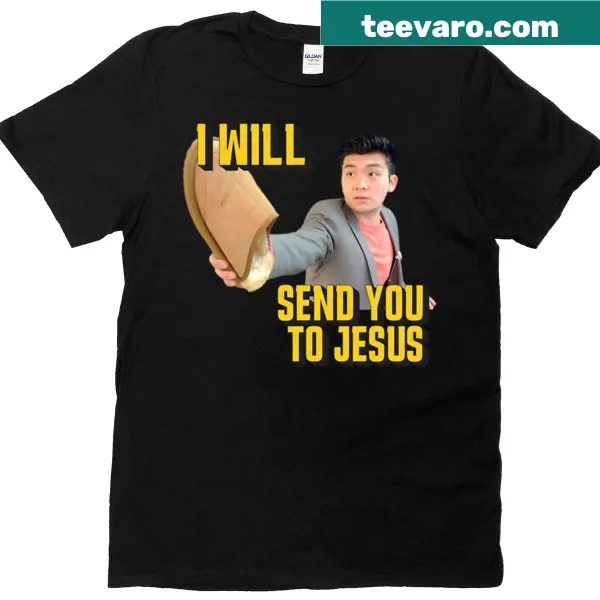 Humorous T-shirt with a faith-themed saying