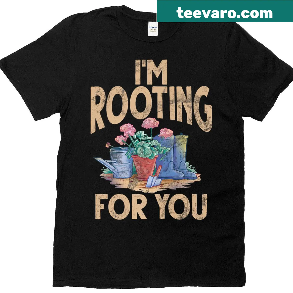 Gardening-themed shirt with positive message for plant lovers — on a men's t-shirt