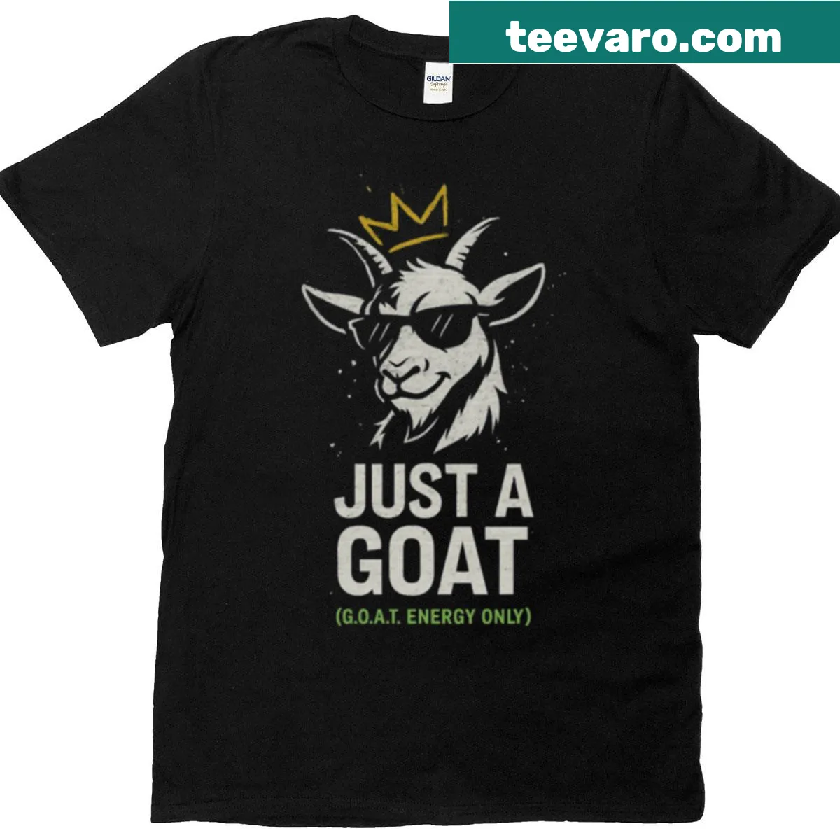 Retro T-shirt featuring a goat graphic and 'Just A Goat' text — on a men's t-shirt