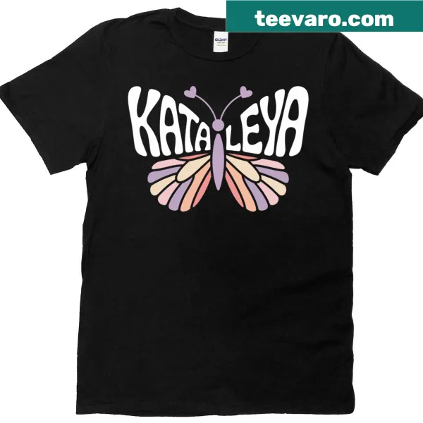 Personalized t-shirt with the name Kataleya and butterfly art.