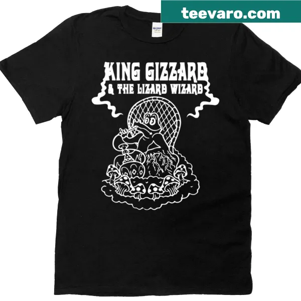 Funny King Gizzard with Wizard Lizard band t-shirt text design