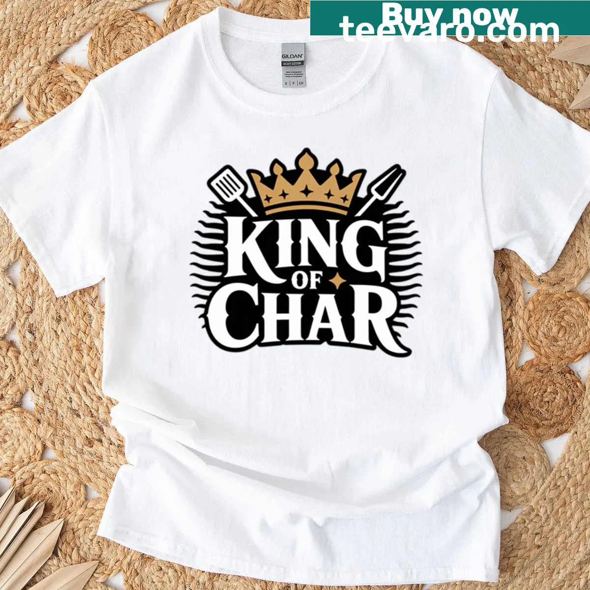 Oversized t-shirt with humorous food-related title — on a men's t-shirt