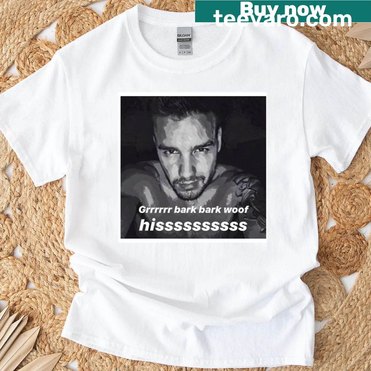Meme-inspired graphic dedicated to Liam Payne — on a men's t-shirt