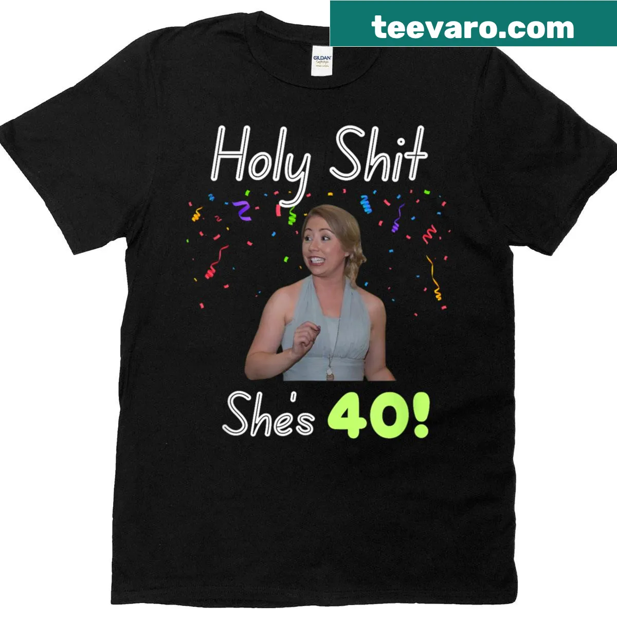 Stylish birthday t-shirt celebrating Lindsey's 40th — on a men's t-shirt