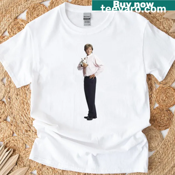 Illustration of Mr G with his dog on a T-shirt