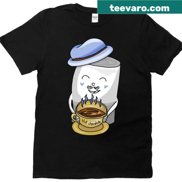Oversized T-shirt featuring a whimsical Mr. Marshmallow illustration