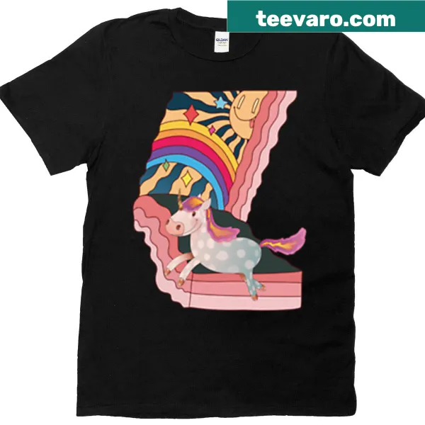 Oversized unicorn t-shirt with a whimsical illustration of a unicorn