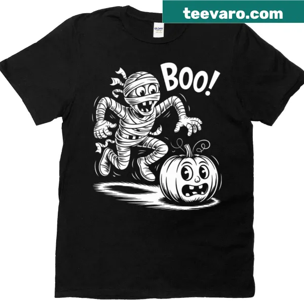 Whimsical Mummy Mayhem t-shirt featuring a mom juggling parenting tasks