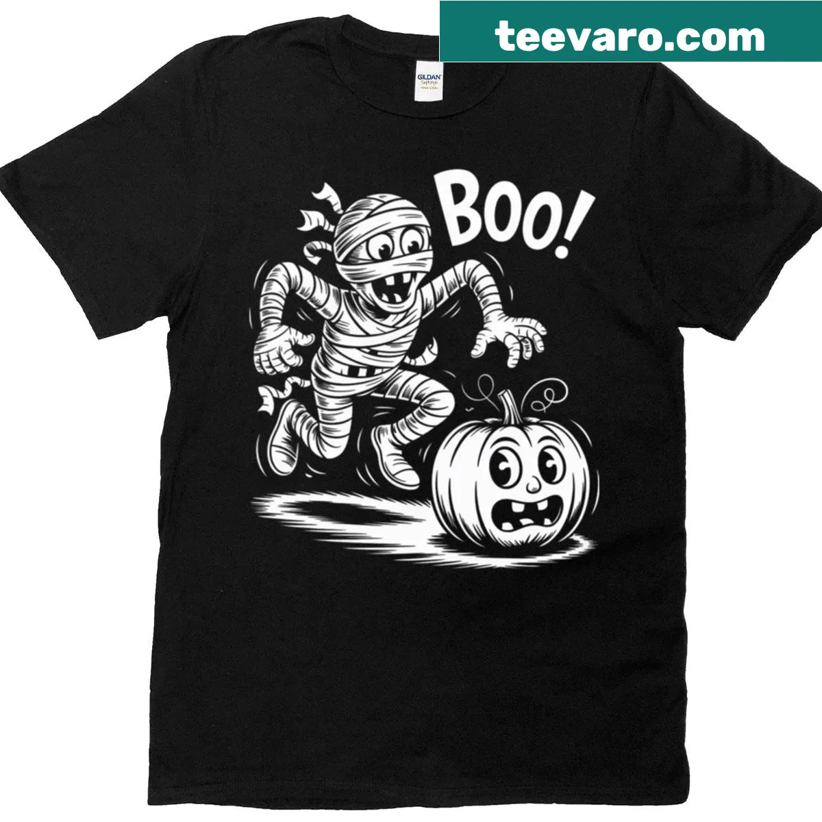 Whimsical Mummy Mayhem t-shirt featuring a mom juggling parenting tasks — on a men's t-shirt