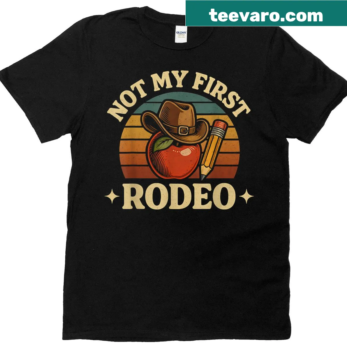 Funny back-to-school T-shirt with a rodeo-themed saying — on a men's t-shirt