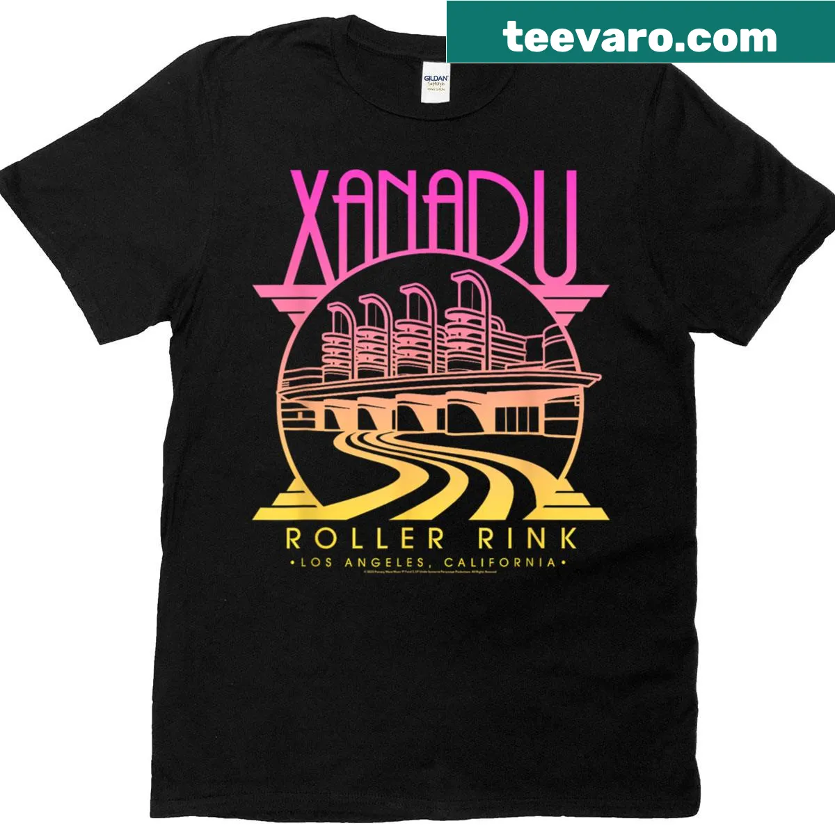Vintage-style t-shirt with Xanadu logo from Olivia Newton-John — on a men's t-shirt