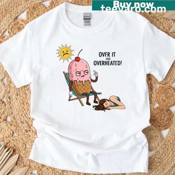 Cartoon melting ice cream character on a t-shirt