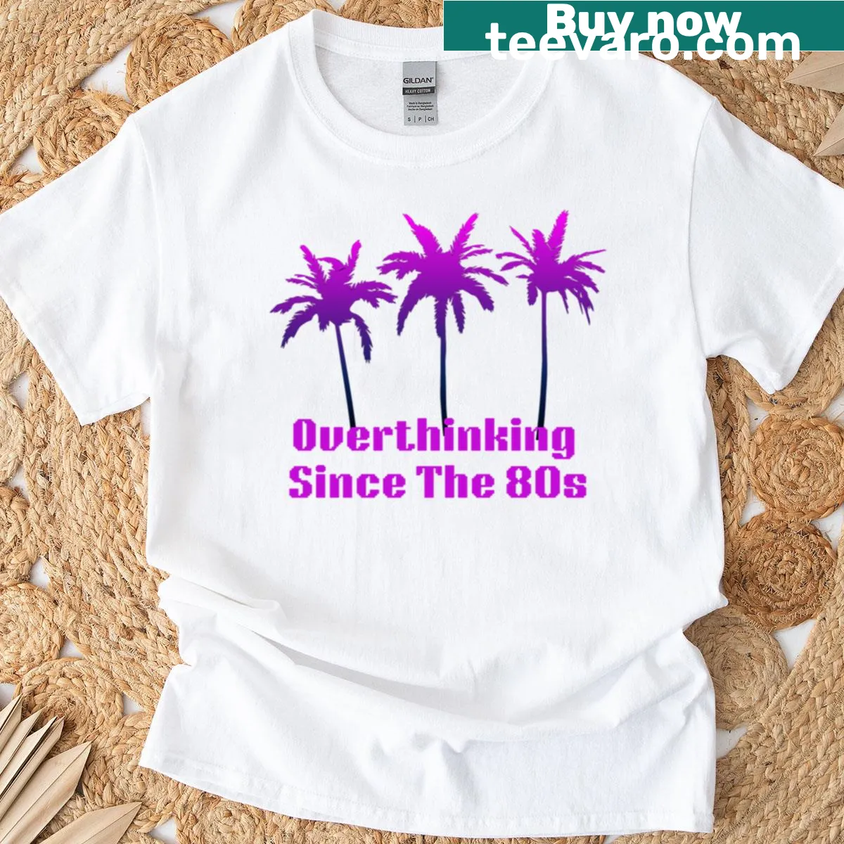 Retro disco-themed t-shirt with 80s inspired design text — on a men's t-shirt